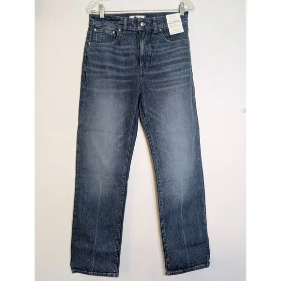 Madewell Longline Straight Jeans Greendale Wash High Rise Size 28 NWT NW251 - Picture 4 of 11